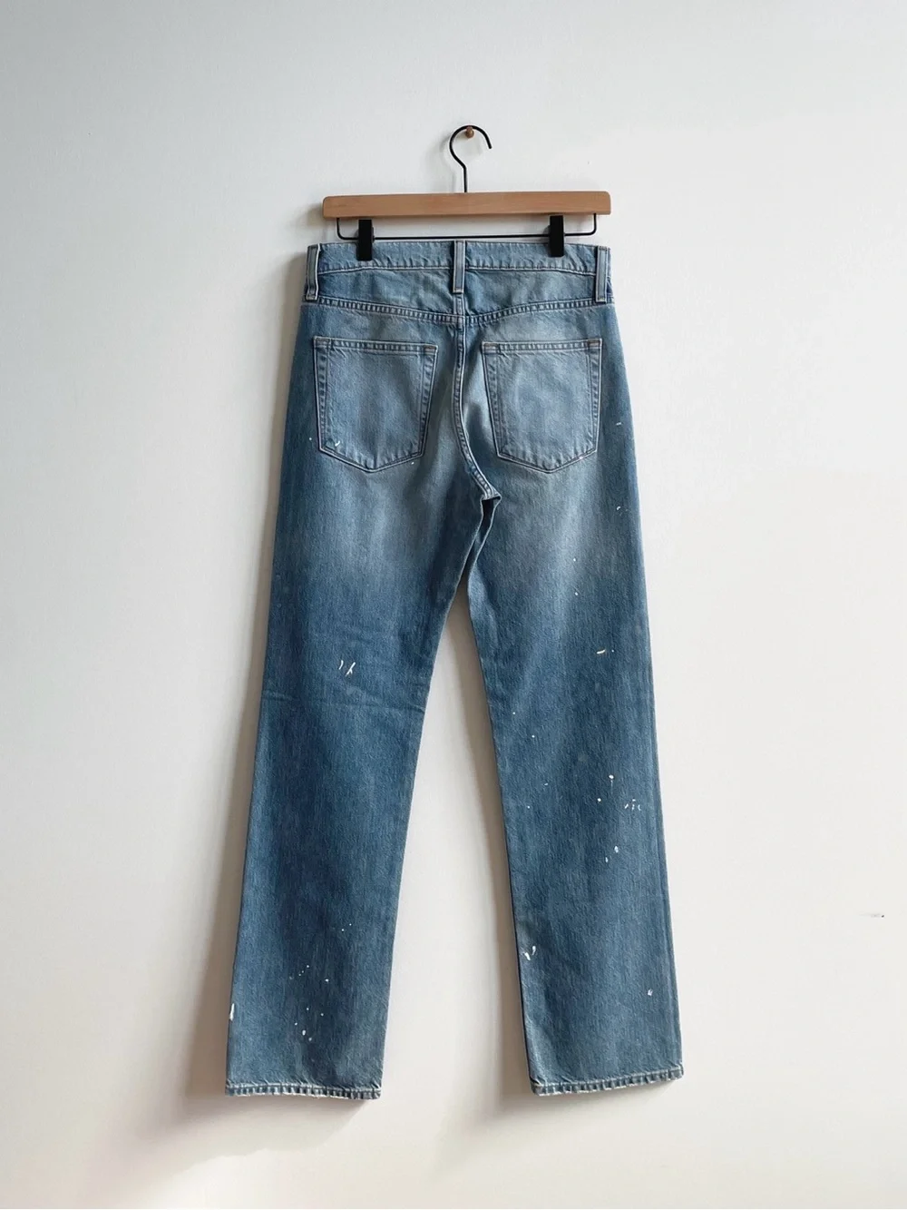 J. Crew Slouchy-straight Jeans with Paint Splatter in Ice Blue Wash Size 25